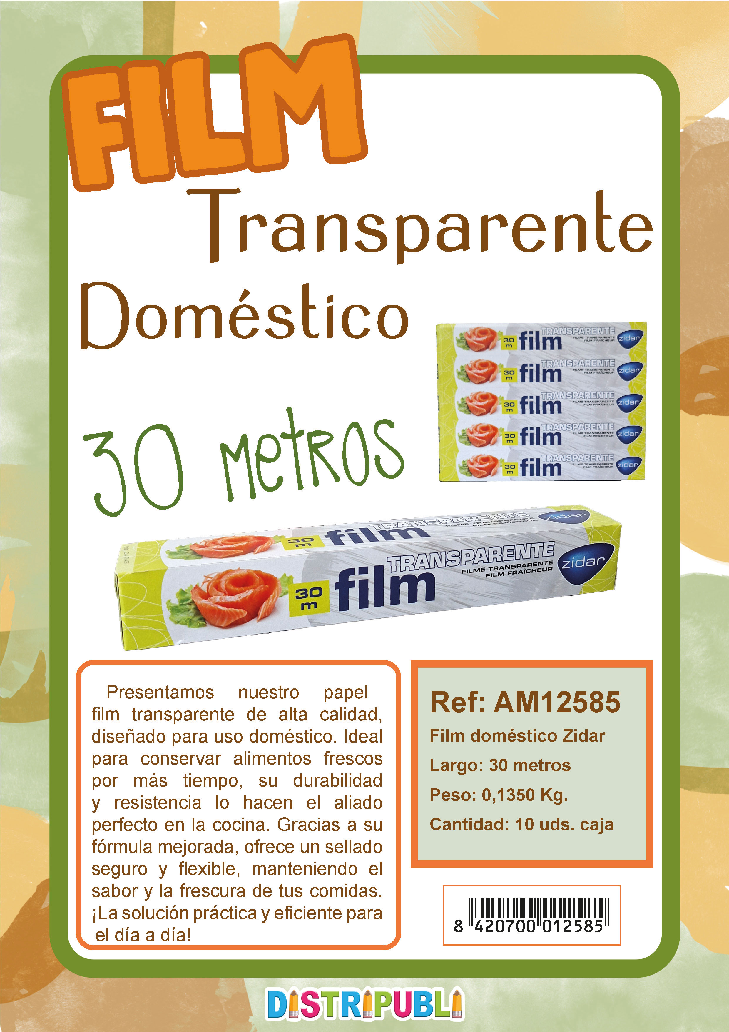 FILM DOM. TRANSPARENTE ZIDAR 30 METROS
