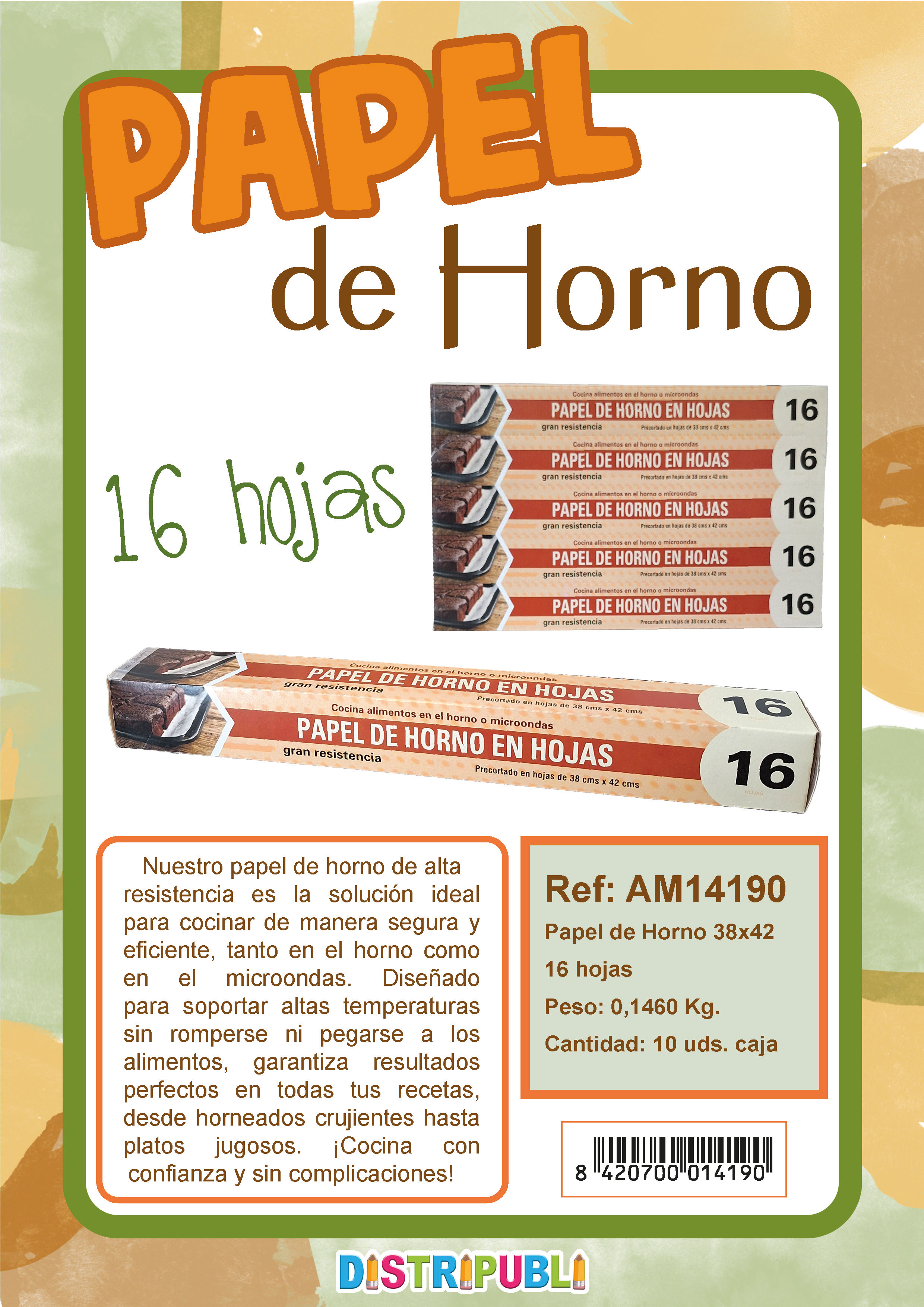 PAPEL DE HORNO 16 HOJAS
