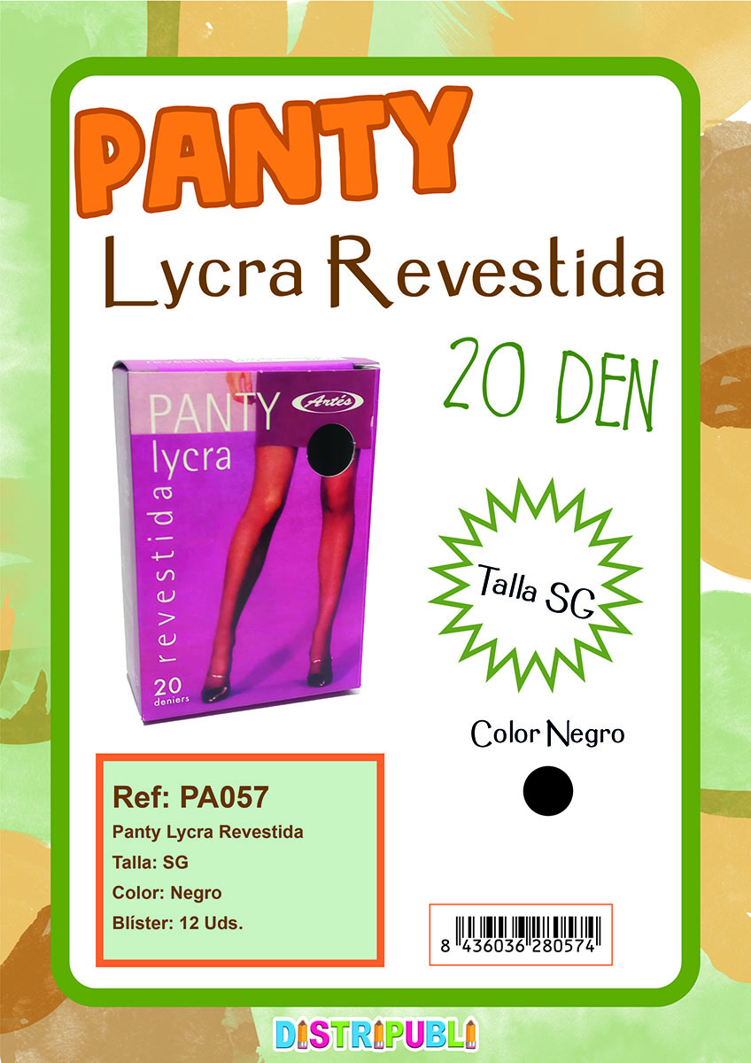 CE-PANTY LYCRA REVESTIDA NEGRO T.SG
