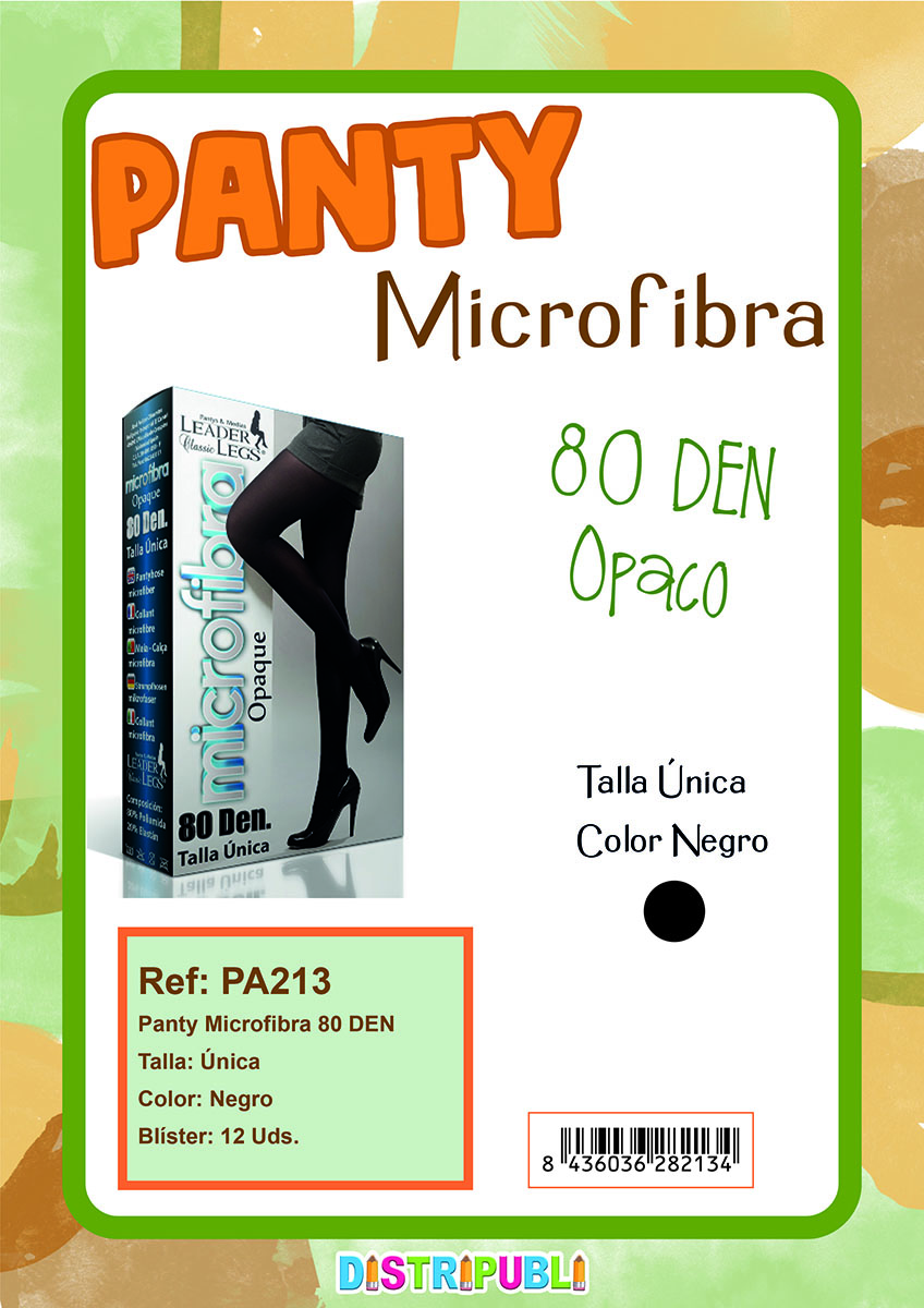 CE-PANTY MICROFIBRA 80 DEN NEGRO T.ÚNICA
