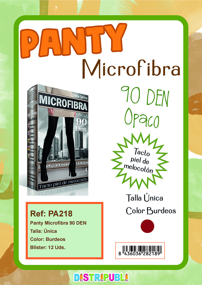 PANTY MICROFIBRA 90DEN BURDEOS T.UNICA