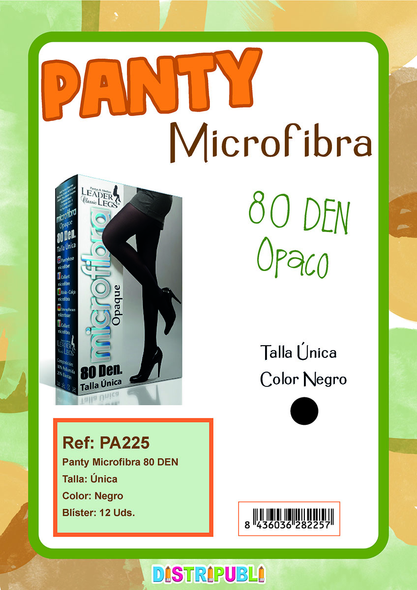 PANTY MICROFIBRA 80 DEN NEGRO T.UNICA